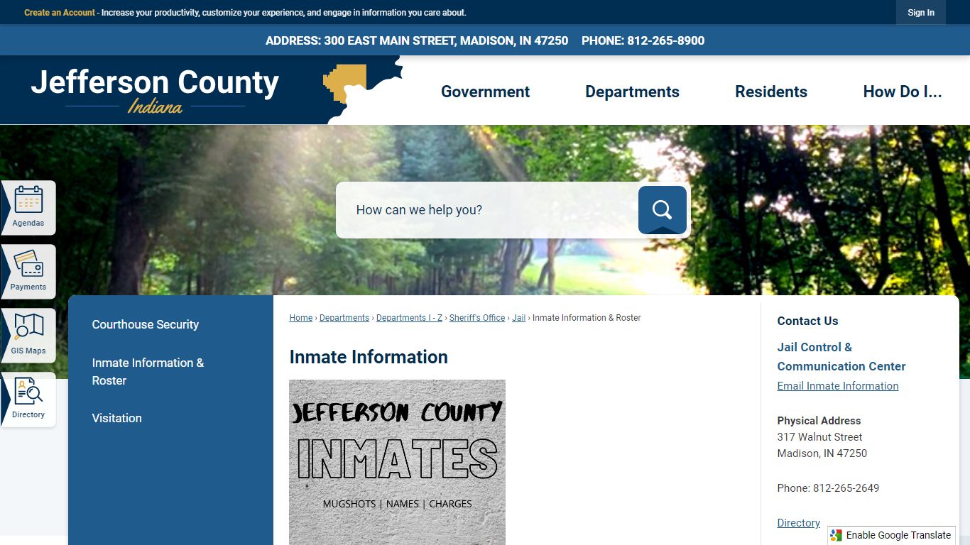Inmate Information | Jefferson County, IN - Indiana